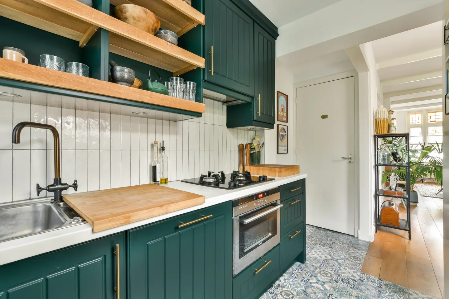 Bright kitchen representing cleaner drinking water from an under-sink reverse osmosis system