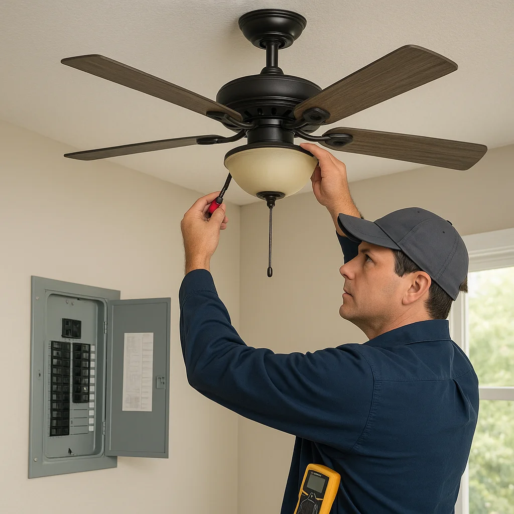 Why preventive electrical service matters for ceiling fans in WaterColor’s coastal weather article image