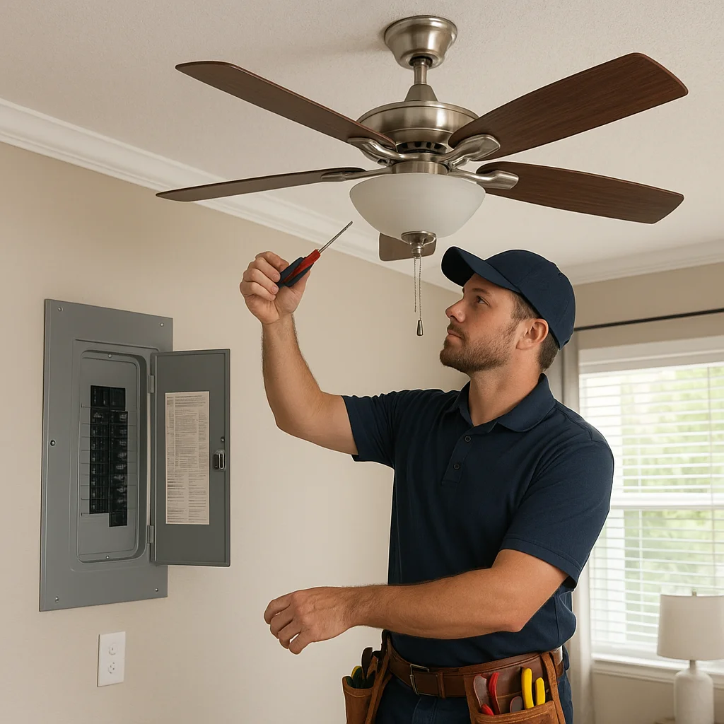 Ceiling Fan Installation in Lynn Haven That Also Helps Spot Electrical Problems Early