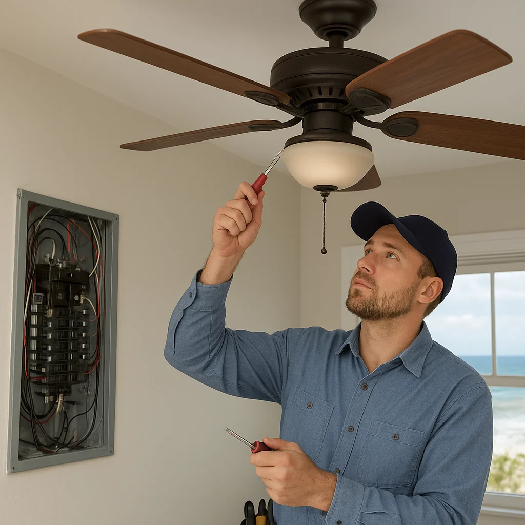 Ceiling Fan Clues That Point to Bigger Electrical Issues in Seaside Homes article image