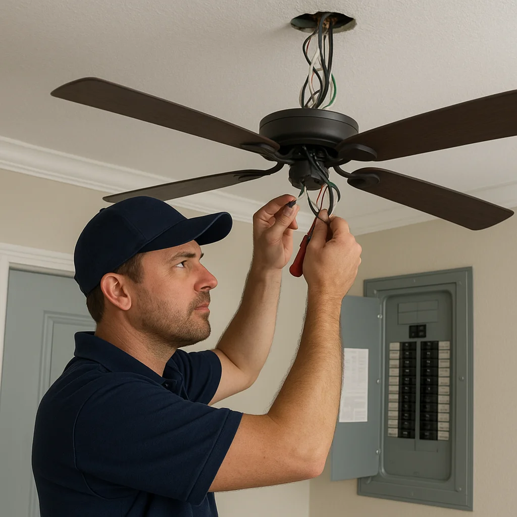 Ceiling Fan Electrical Work in Santa Rosa Beach: Panels, Wiring, and Coastal Prevention article image