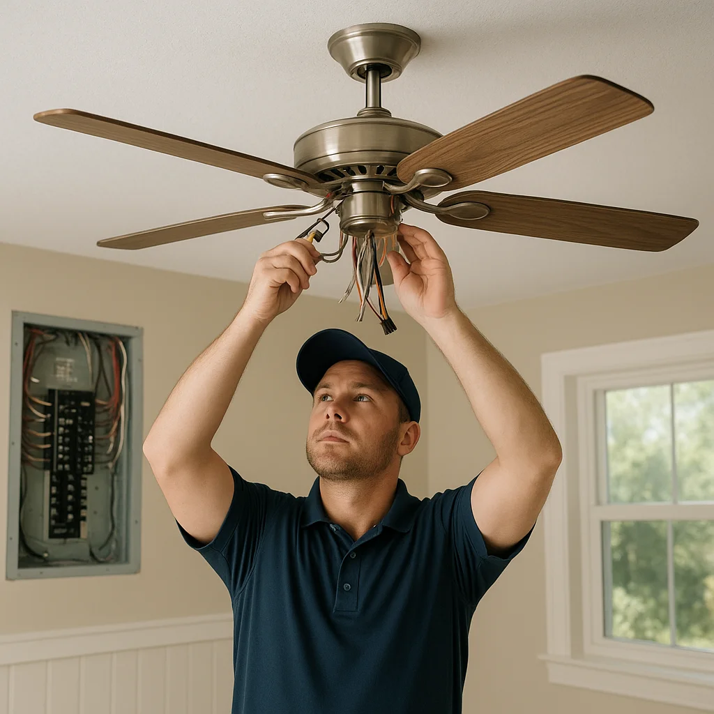 Keeping Ceiling Fans Safe in Blue Mountain Beach Homes: Electrical Protection for Panels, Wiring, and Coastal Storms