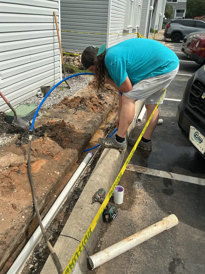 Plumber installing condo supply lines in Shalimar FL