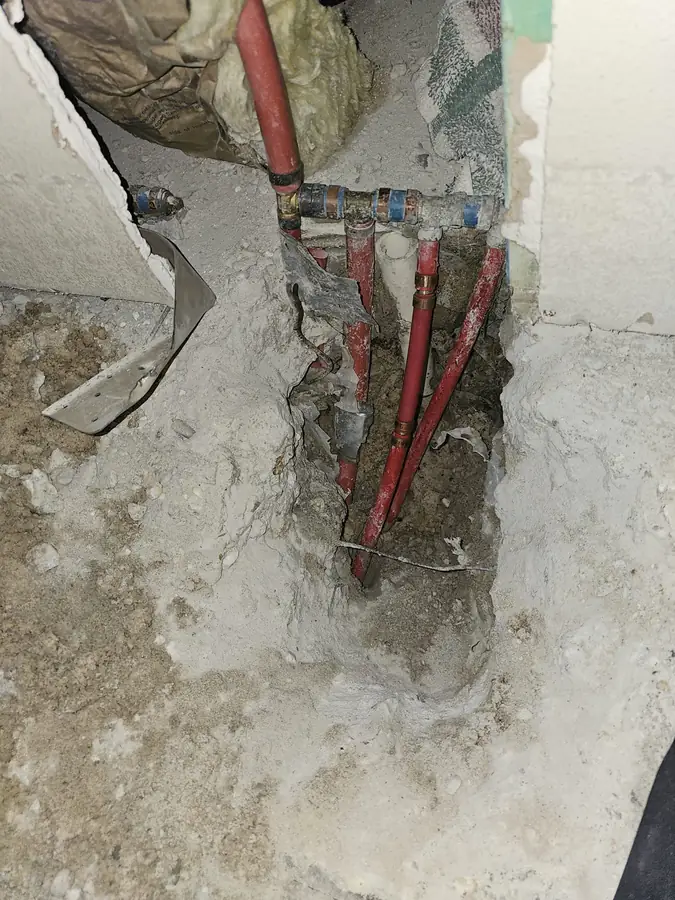 Slab leak in Santa Rosa Beach FL before repair